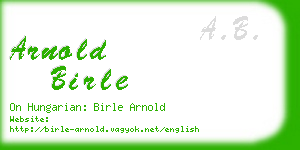 arnold birle business card